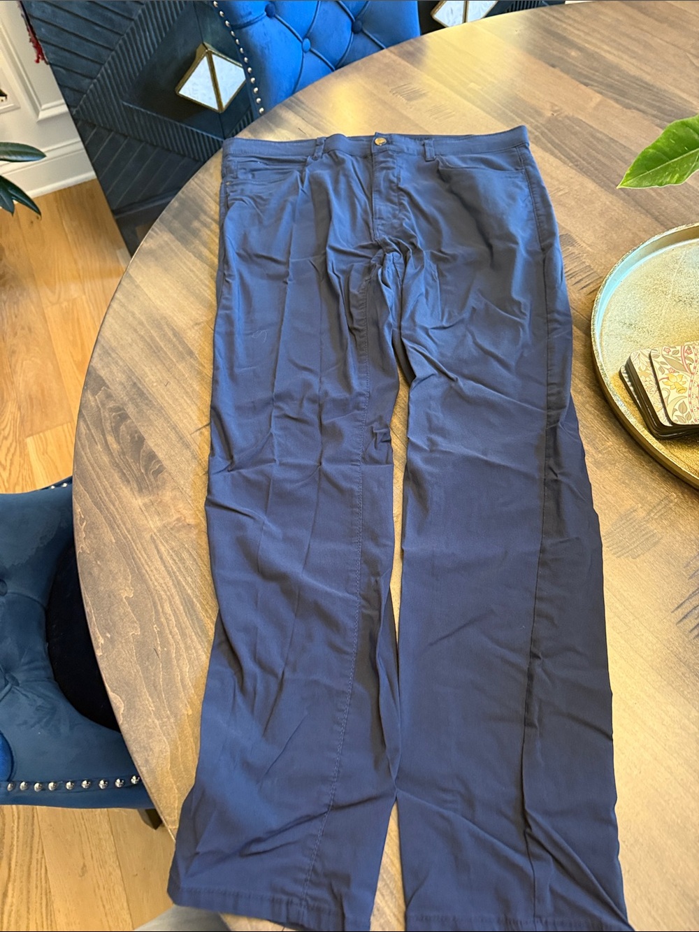 Men's Classic Navy Chinos - Straight Fit 36x32